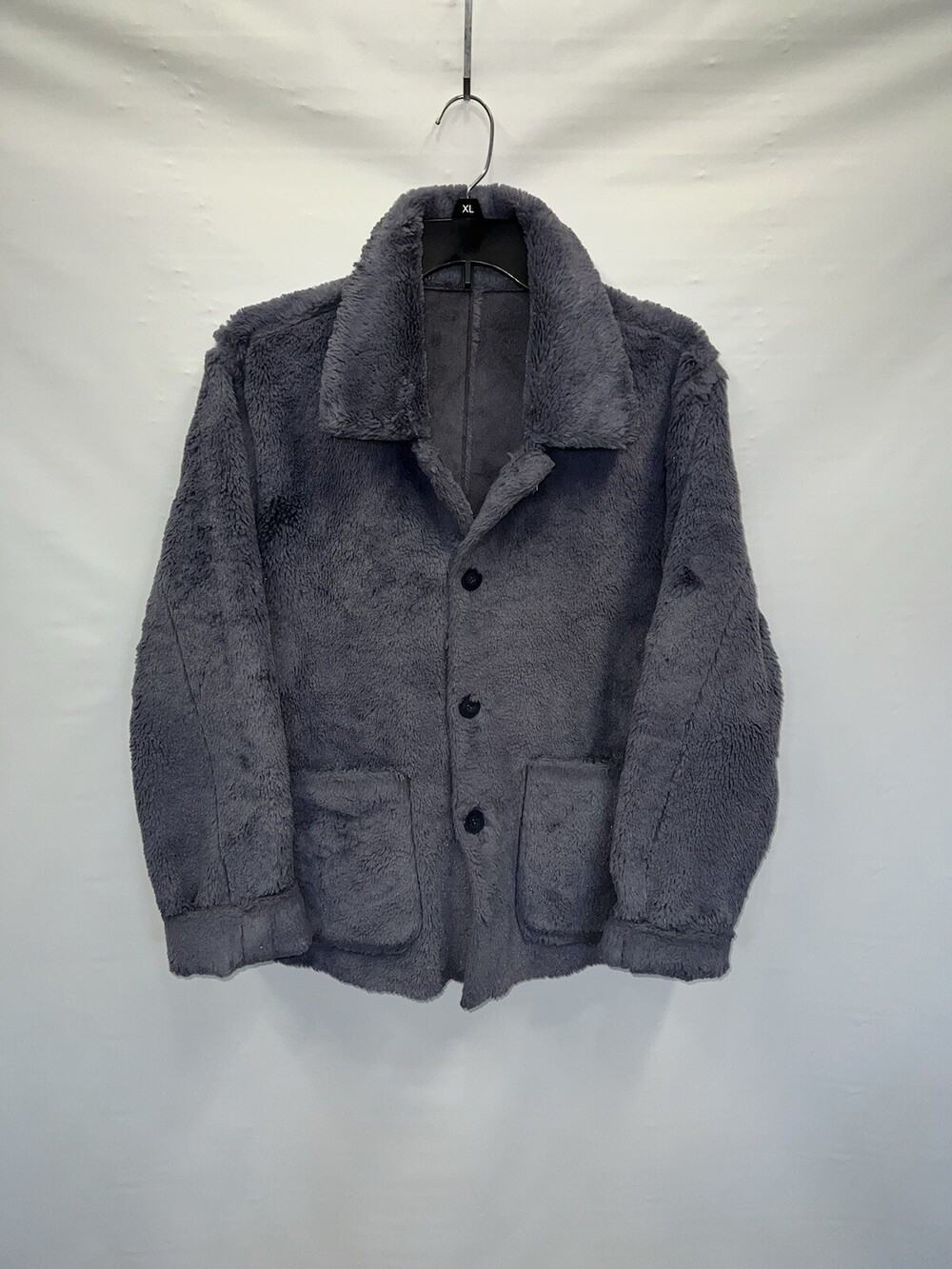 Unbranded Jacket Women’s Medium Blue Long Sleeve Polyester Faux Fur Button Up